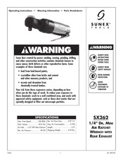 Sunex Tools SX262 Manual De Instrucciones