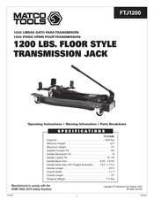 Matco Tools FTJ1200 Instrucciones De Operación