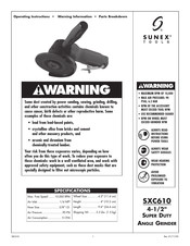 Sunex Tools SXC610 Instrucciones De Operación