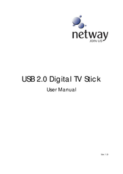 Netway USB 2.0 Digital TV Stick Manual Del Usuario