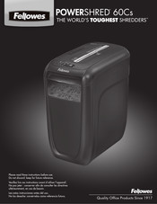 Fellowes POWERSHRED 60Cs Manual De Instrucciones