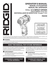 RIDGID R82238 Manual Del Operador