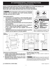 Frigidaire FFGF3017LW Instrucciones De Instalación