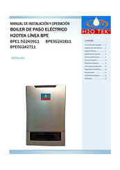 H2O TEK BPE1.5G240911 Manual De Instalación Y Operación