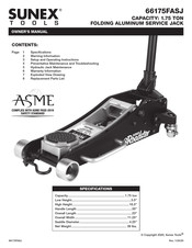 Sunex Tools 66175FASJ Manual Del Propietário