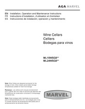 AGA marvel ML15WSG0 Serie Instrucciones De Instalación, Operación Y Mantenimiento