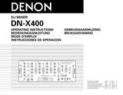 Denon DN-X400 Instrucciones De Operación