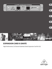 Behringer EXPANSION CARD X-DANTE Manual De Instrucciones