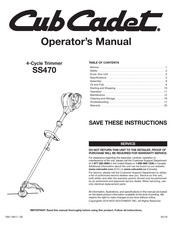 Cub Cadet SS470 Manual Del Operador