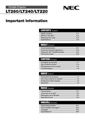NEC LT240 Manual Del Usuario