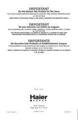 Haier HDN305 Manual Del Usuario