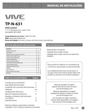 Vive Comfort TP-N-631 Manual De Instalación