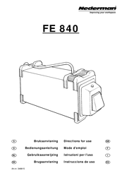 Nederman FE 840 Instrucciones De Uso