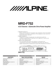 Alpine MRD-F752 Manual De Operación