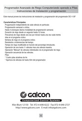 Galcon DC-11SF Instrucciones De Instalación Y Programación