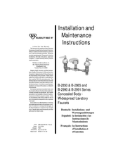 T&S B-2850 Serie Instalación Y Instrucciones De Mantenimiento