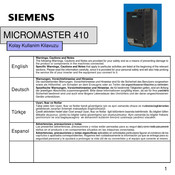 Siemens MICROMASTER 410 6SE6410-2UA15-5BA0 Manual Del Usuario