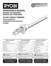 Ryobi RY40604 Manual Del Operador