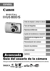 Canon DIGITAL IXUS 800 IS Guia Del Usuario