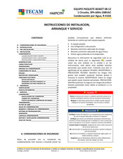 Tecam 8GWZT 08 Instrucciones De Instalación, Arranque Y Servicio