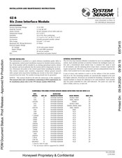 System Sensor CZ-6 Instrucciones De Instalación Y Mantenimiento