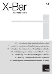 Nice X-Bar Instrucciones Y Advertencias Para La Instalación Y El Uso