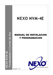 Nexo NVM-4E Manual De Instalación Y Programación