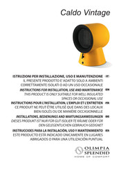 Olimpia splendid Caldo Vintage Instruccioes Para La Instalación, Uso Y Mantenimiento