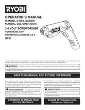 Ryobi HP37 Manual Del Operador