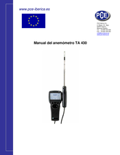 PCE Instruments TA 430 Manual De Instrucciones