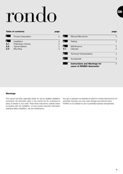 Rondo RN2020 Instrucciones Y Advertencias Para El Instalador