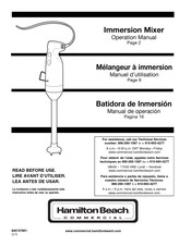 Hamilton Beach Commercial HMI200 Manual De Operación