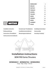 Vetus BOW PRO Serie Instrucciones De Instalación