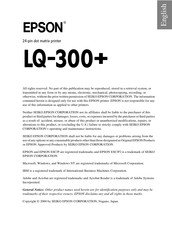 Epson LQ-300+ Manual Del Usario