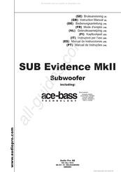 Audio Pro SUB Evidence MkII Manual De Instrucciones