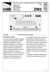 CAME ZM2 Manual De Instrucciones