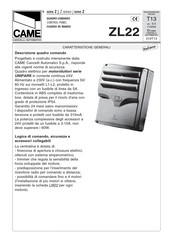 CAME ZL22 Manual De Instrucciones