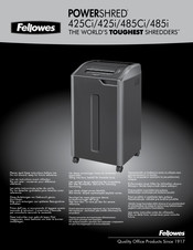 Fellowes POWERSHRED 485Ci Manual Del Usario