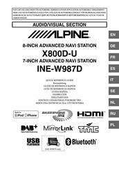 Alpine X800D-U Guía De Referencia Rápida