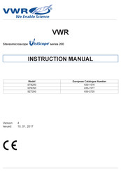VWR SZB250 Manual De Instrucciones
