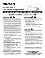 Broan EVOLUTION 4 QP430SS Instrucciones