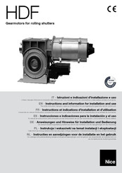 Nice HDF-230-70 Instrucciones E Indicaciones Para La Instalación Y El Uso