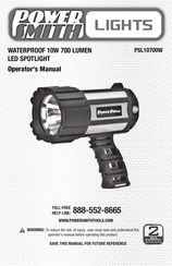 POWER SMITH LIGHTS PSL10700W Manual Del Operario