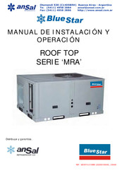 BlueStar MRA Serie Manual De Instalación Y Operación