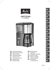 melitta OPTIMA TIMER Instruciones De Uso