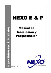 Nexo E & P Manual De Instalación Y Programación