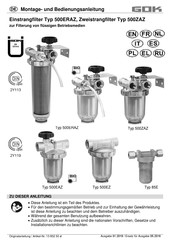 GOK 500ZAZ Instrucciones Par El Montaje Y El Funcionamiento