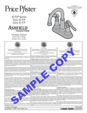 Price Pfister 43-YP Serie Manual De Instrucciones