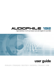 M-Audio AUDIOPHILE 192 Guía De Uso