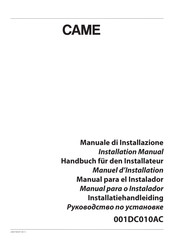 CAME 001DC010AC Manual Para El Instalador